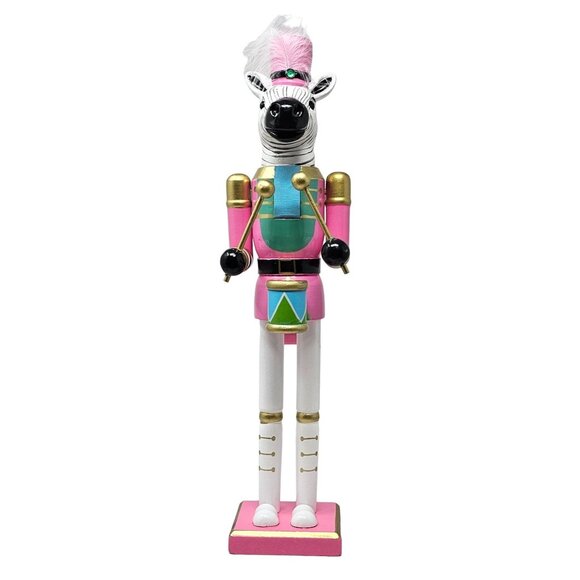 Zebra Soldier Drummer 16" Christmas Nutcracker - Picture 1 of 5